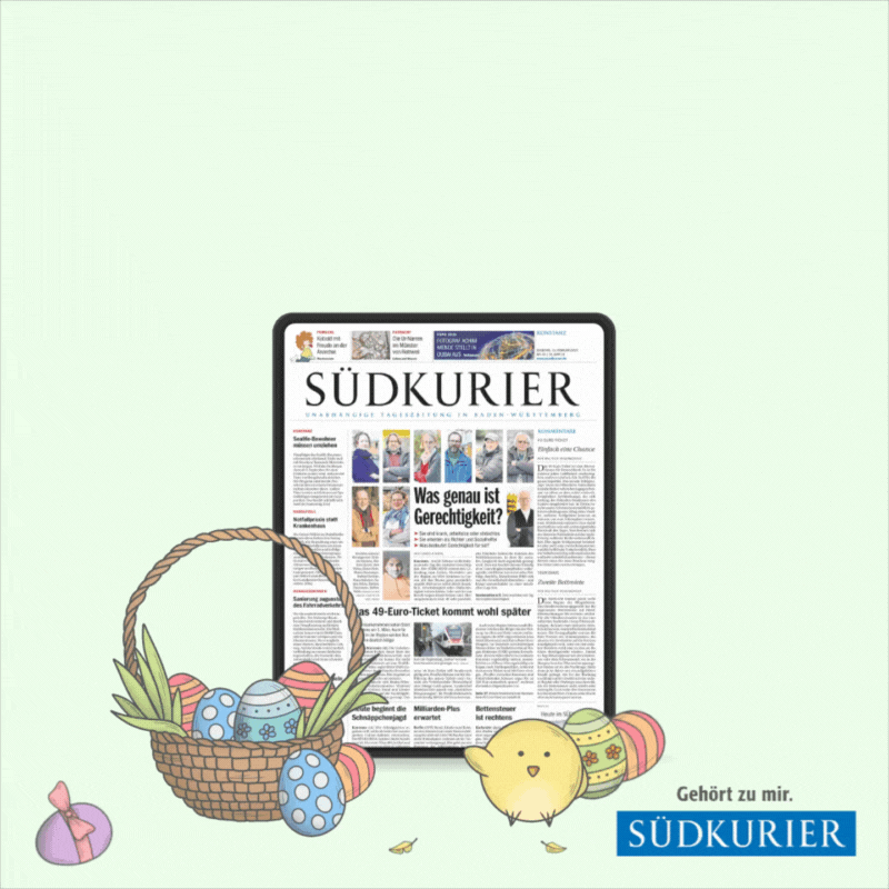 Animated illustration ad design for S&Uuml;DKURIERs Easter Bundle campaign, featuring lively easter themes and dynamic promotional elements.